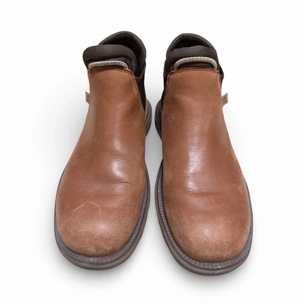 Branson Cognac Brown Leather Pull On Chelsea Boots, Woman’s Size 9. - Picture 2 of 12